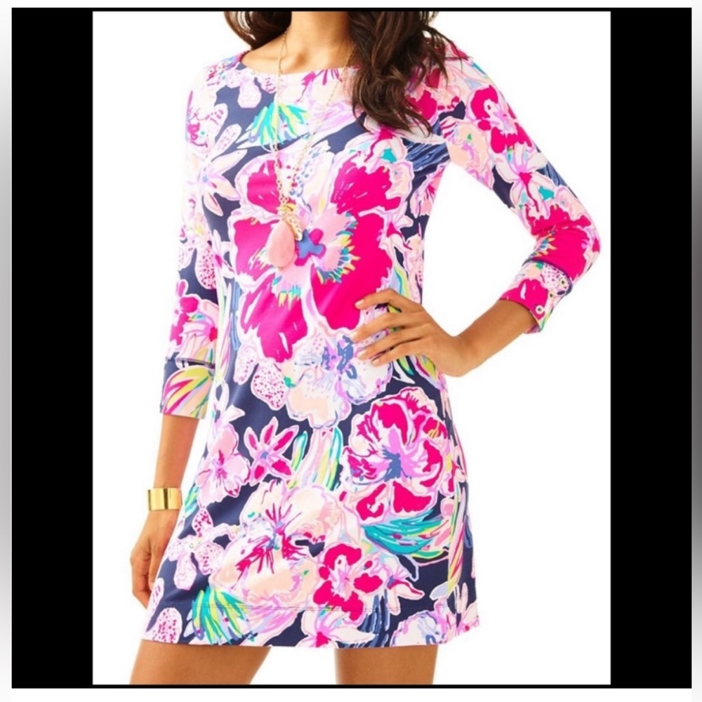 Lilly Pulitzer Small Sophie Tipping Point Navy Shift Dress - Picture 4 of 4